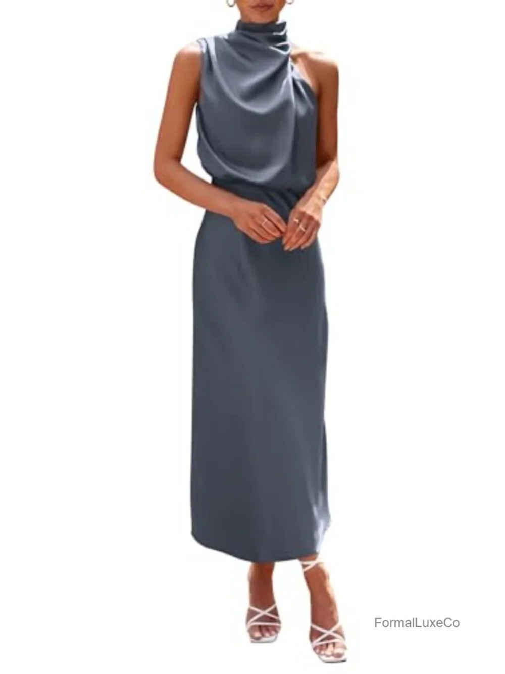 PRETTYGARDEN Women's Summer Satin Maxi Cocktail Dress